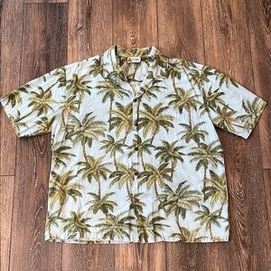 Vintage Aloha Republic Palm Tree Hawaiian Shirt Mens XL Made In Hawaii USA